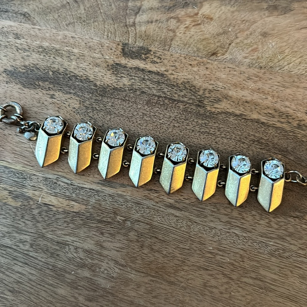 J.Crew Gold & Rhinestone Bracelet - Picture 2 of 2